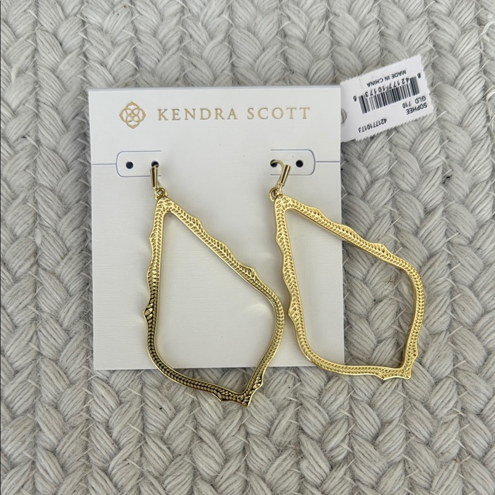 Kendra Scott Gold Textured Earrings